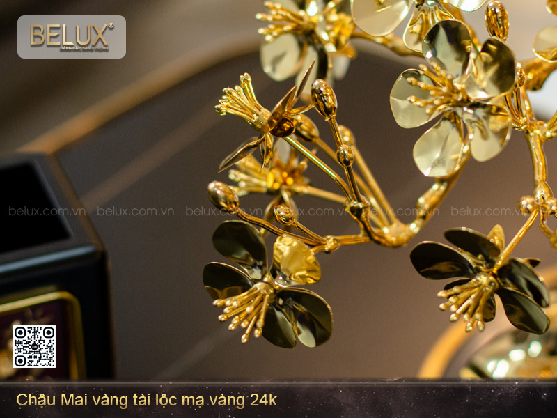 Chậu Mai Vàng Tài Lộc mạ vàng 24K